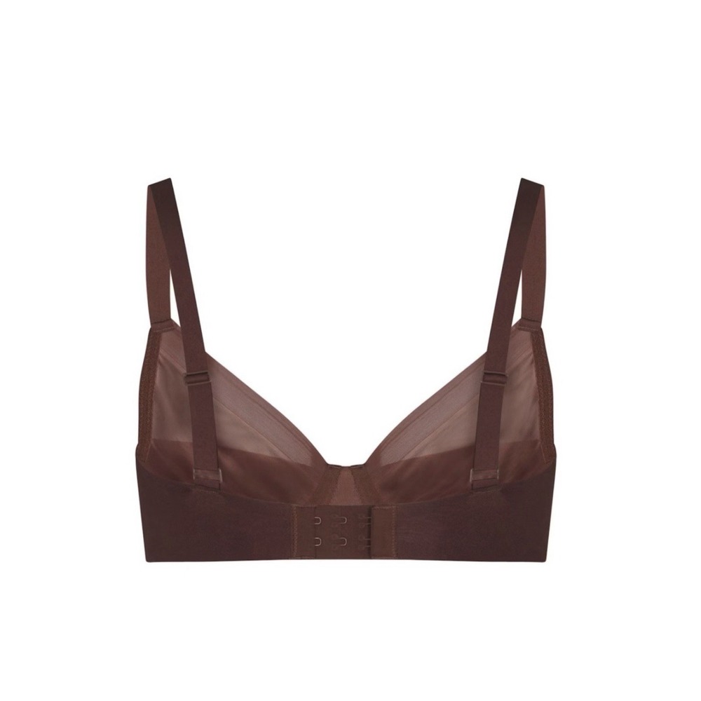 Skims Fits No Show Molded Unlined Balconette Bra Jasper Brown 34D BR-UWR-2054 - Picture 2 of 5